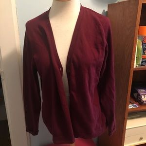Eddie Bauer Burgundy Cardigan Sweater